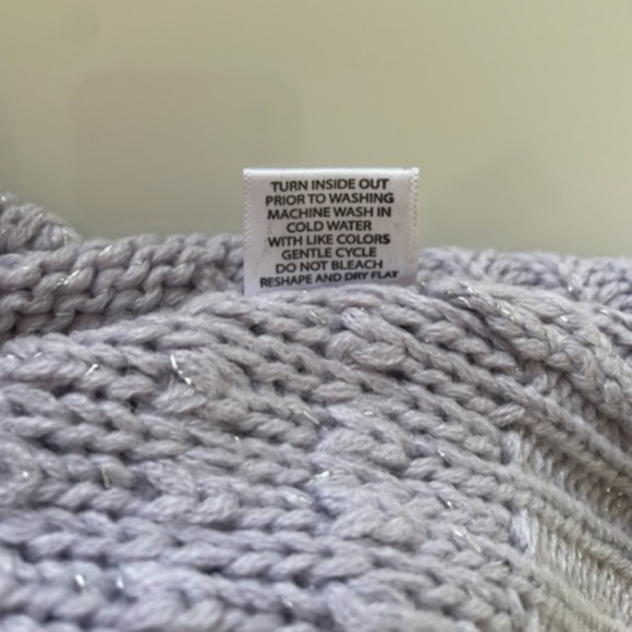 Charlotte Russe | NWT Lilac Glitter Crochet Open Back Sweater Y2K Pastel, Size S - Picture 8 of 8